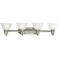 thumbnail image 1 of Madison Collection Four-Light Brushed Nickel Etched Glass Traditional Bath Vanity Light, 1 of 6