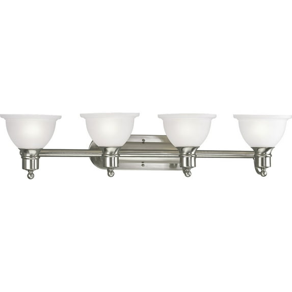 Madison Collection Four-Light Brushed Nickel Etched Glass Traditional Bath Vanity Light