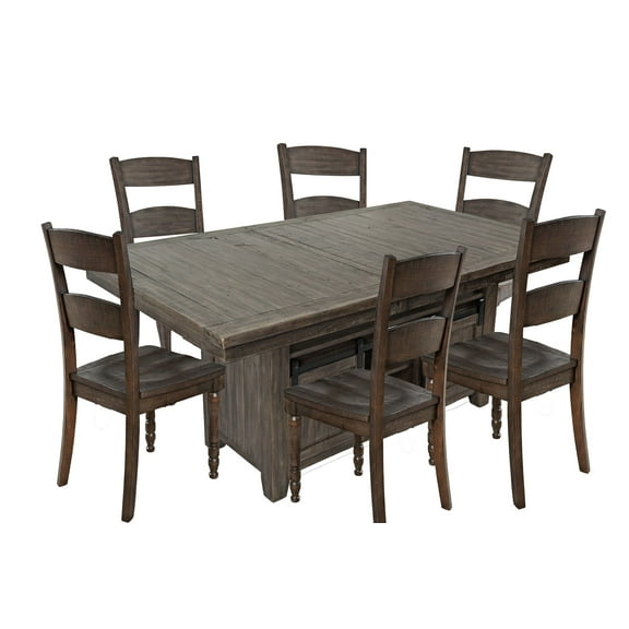 Madison County Reclaimed Pine 72" Farmhouse Storage Table Seven-Piece Dining Set