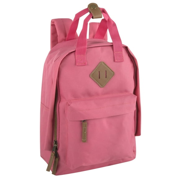 Madison & Dakota 13.5”L Mini Canvas Backpack for Everyday, School, Recreation, Commuting and Travel in Pink