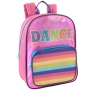 Madison & Dakota Holographic Rainbow Glitter Dance Backpack for Ballet, Garments, Costumes and Travel in Pink Sparkle