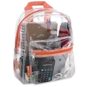 Madison & Dakota, Unisex Clear Mini Backpacks with Adjustable Straps for Beach, Travel, Stadium Approved Bag - Peach Apricot, 12” x 10” x 4.25” Size