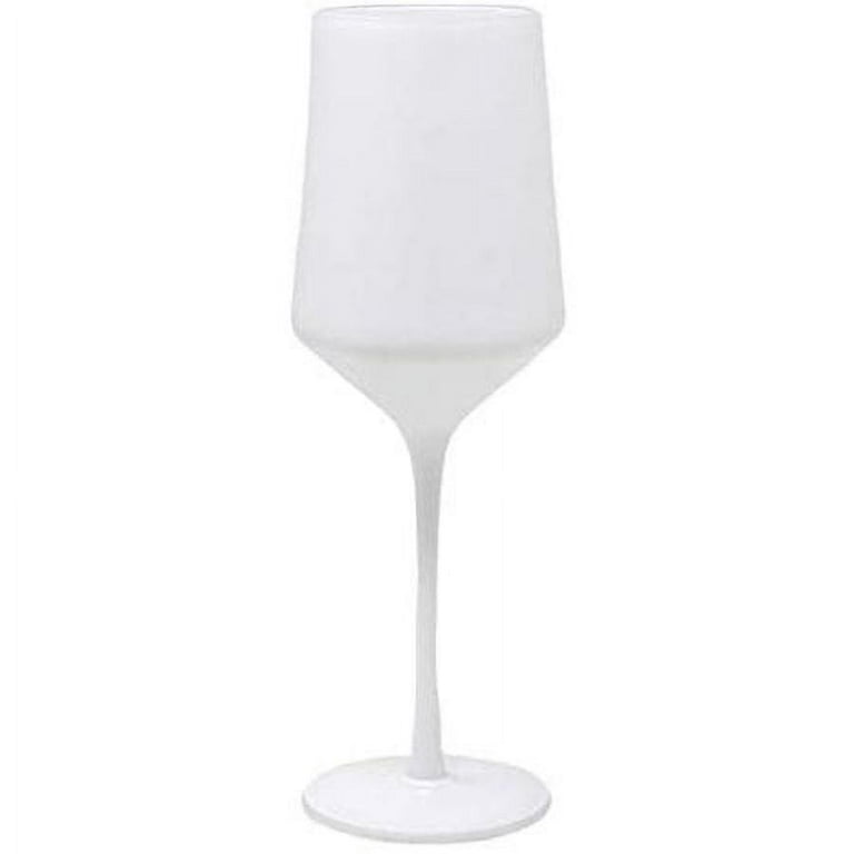 Madison Dcor Matte White Wine Glasses  Thin Handblown Glass Tall Elegant  Stem Dishwasher Safe 11 Ounce Cup Set of 12 Stunning Wine Glasses 8.6 x 2.4  