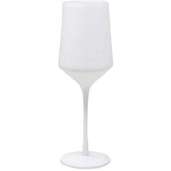 Madison Dcor Matte White Wine Glasses | Thin Handblown Glass Tall Elegant Stem Dishwasher Safe 11 Ounce Cup Set of 12 Stunning Wine Glasses 8.6 x 2.4
