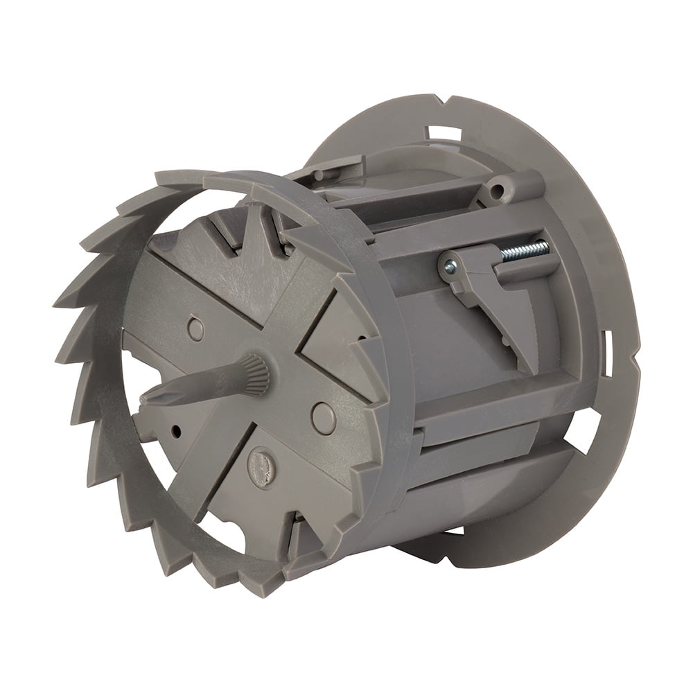 Gray Polycarbonate Round Ceiling/Wall Electrical Box with Hole Saw
