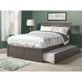 thumbnail image 1 of Madison Full Platform Bed with Flat Panel Foot Board and Full Size Urban Trundle Bed in Grey, 1 of 10