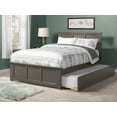 thumbnail image 1 of Madison Full Platform Bed with Matching Foot Board with Full Size Urban Trundle Bed in Grey, 1 of 9