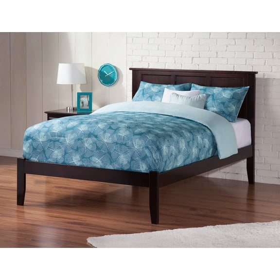 Madison Full Platform Bed with Open Foot Board in Espresso