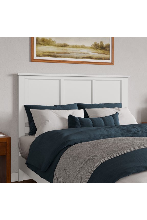 AFI Madison Queen Solid Wood Panel Headboard, White