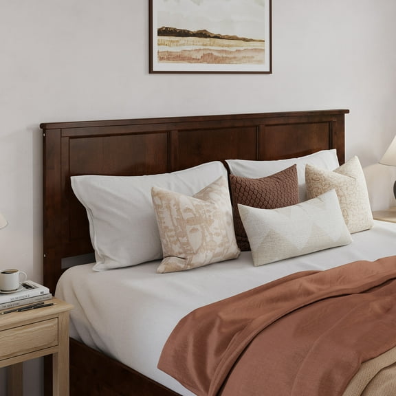 AFI Madison King Solid Wood Panel Headboard, Walnut