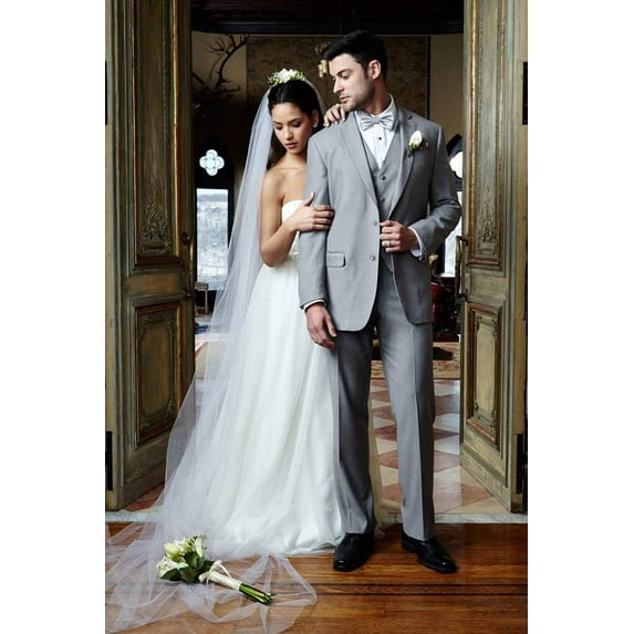 "Madison" Heather Grey Suit Jacket Notch (Separates)