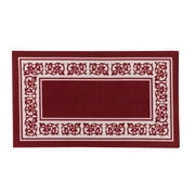 Madison Home 26 x 45 in. Floral Border Rectangle Area Rug, Burgundy
