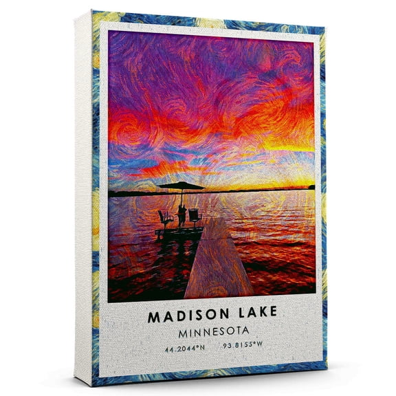 Madison Lake Travel Canvas, Minnesota Travel Art Canvas, Madison Lake Travel City Canvas, Travel Artwork Canvas