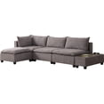 thumbnail image 1 of Contemporary Home Living Set of 5 Trout Gray Madison Modular Sectional Sofa Ottoman with USB Storage, 1 of 6