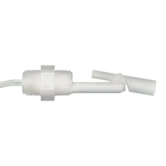 Madison M8700 Plastic Side-Mounted Liquid Level Float Switch with Polypropylene Stem, 30 VA SPST, 1/2" x 1/2" NPT Male, 100 psig Pressure