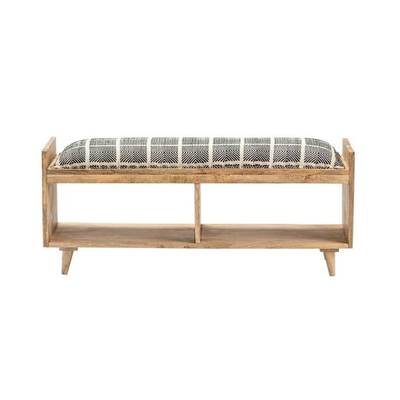 Madison Mango Wood and Cotton Storage Bench - 45 x 16 x 18