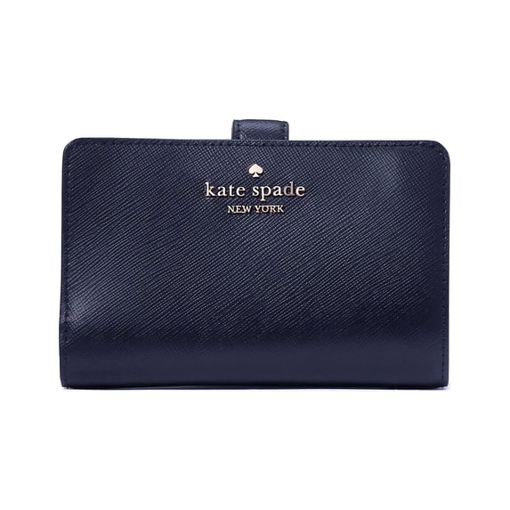 Kate Spade New York Women's Madison Medium Compact Saffiano Leather Bifold Wallet (Parisian Navy)