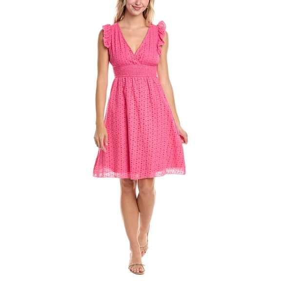 Madison Miles womens  Broderie Midi Dress, m, Pink