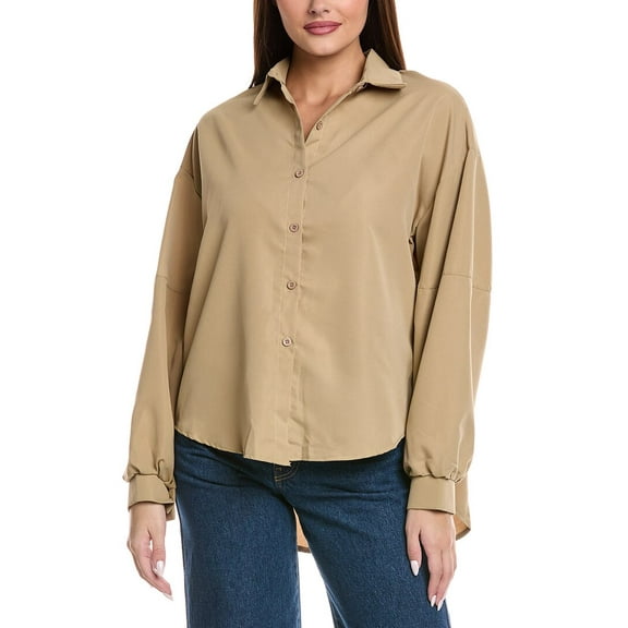 Madison Miles womens  Button Shirt, s, Tan