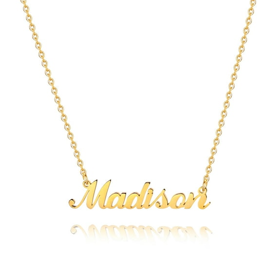 Madison Name Necklace, 18K Gold Filled Custom Name Necklace Personalized Necklace for Women