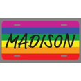 thumbnail image 1 of Madison Name Pride Flag Style License Plate Tag Vanity Novelty Metal | UV Printed Metal | 6-Inches By 12-Inches | Car Truck RV Trailer Wall Shop Man Cave | NP2107, 1 of 1