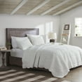thumbnail image 1 of Madison Park 3-Piece Quilt Ivory Lightweight Faux Fur Summer Coverlet Set with Scalloped Edge, King/Cal King, 1 of 10