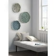 thumbnail image 1 of Madison Park 3-Piece Transitional Textured Feather 3-piece Metal Disc Wall Decor Set with Hook Rings in Blue Iron Finish, 1 of 11