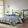 thumbnail image 1 of Madison Park - Tangiers 6 Piece Coverlet Set - Blue - Full/Queen - Medallion - Includes 1 Coverlet, 2 Shams, 3, 1 of 5