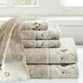 thumbnail image 1 of Madison Park 6-Piece Traditional Cotton Embroidered Jacquard Towel Set in Beige, 1 of 5