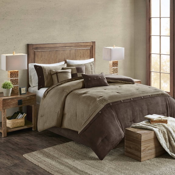 Madison Park 7 Piece Faux Suede Comforter Set