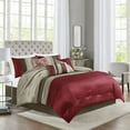 thumbnail image 1 of Madison Park 7-Piece Pintuck Bed in a Bag Comforter Set, Queen, Red, Amherst All Season Bedding Set, 1 of 5