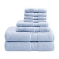 thumbnail image 1 of Madison Park 8-Piece Luxury Cotton Towel Set, 800GSM Bath Towels, Ultra Soft & Absorbent, Light Blue, 1 of 8