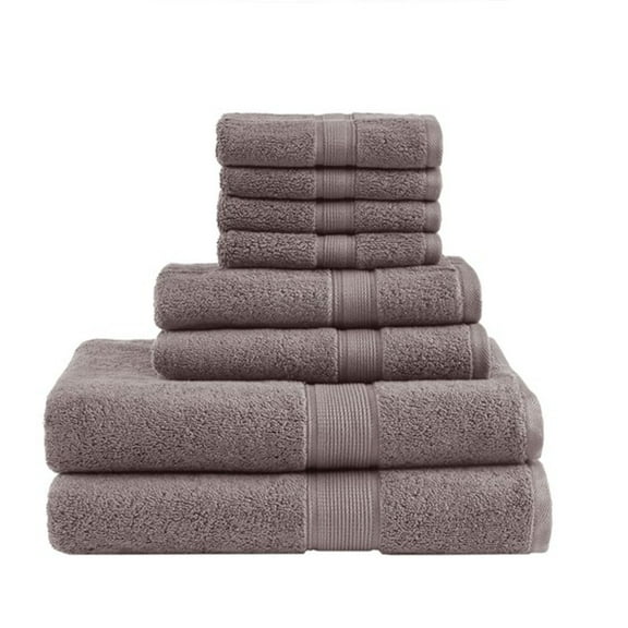 Madison Park 8-Piece Luxury Cotton Towel Set, 800GSM Bath Towels, Ultra Soft & Absorbent, Mocha