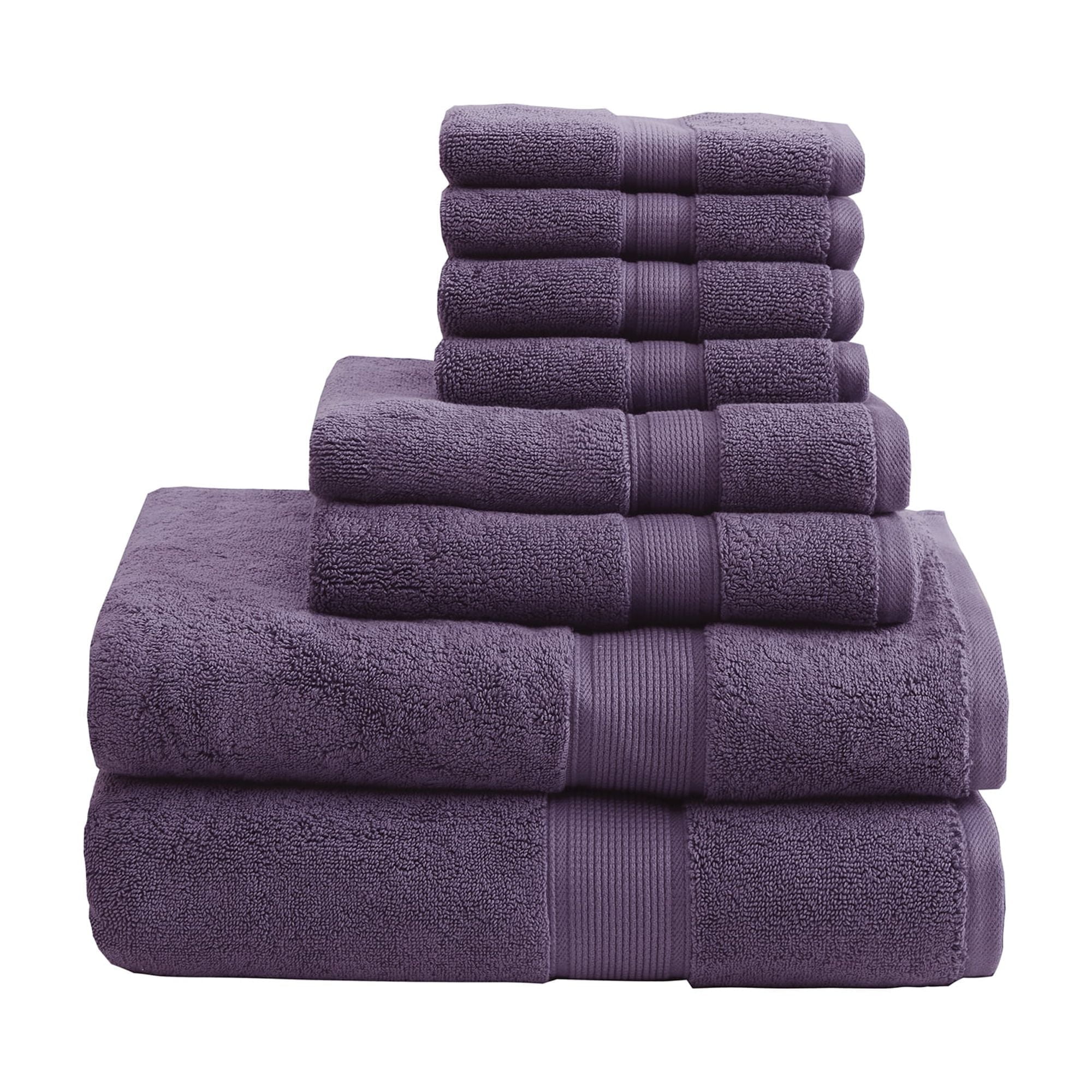 Madison Park 100% Cotton Bath Towel Set, Purple, 8-Piece - Walmart.com