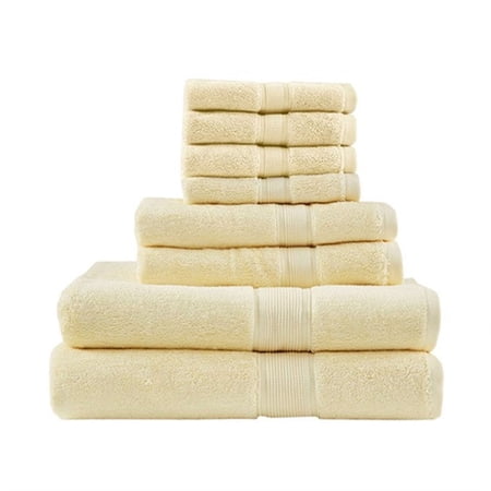 Madison Park 8-Piece Luxury Cotton Towel Set, 800GSM Bath Towels, Ultra Soft & Absorbent, Yellow