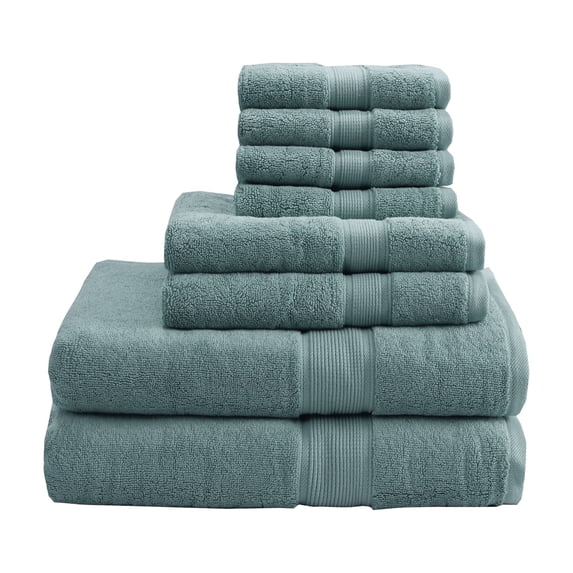 Madison Park 8-Piece Luxury Cotton Towel Set, 800GSM Bath Towels, Ultra Soft & Absorbent, Dusty Green
