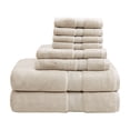 thumbnail image 1 of Madison Park 8-Piece Luxury Cotton Towel Set, 800GSM Bath Towels, Ultra Soft & Absorbent, Natural, 1 of 7