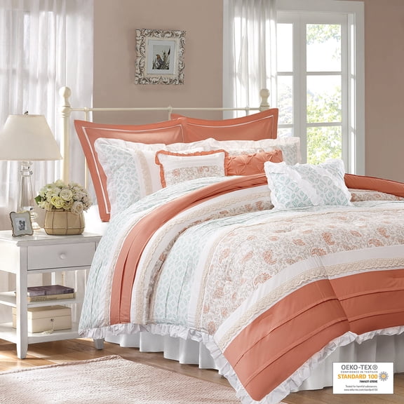 Madison Park 9 Piece Cotton Percale Comforter Set