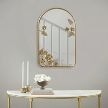 Madison Park Adaline Arched Glam Luxury Metal Floral Wall Mirror, 15.75"W x 25.75"H x 1.75"D