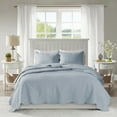 thumbnail image 1 of Madison Park Adult Bedding Set Full/Queen Reversible Scalloped Edge Shabby Chic Quilt Set, Blue, 1 of 9