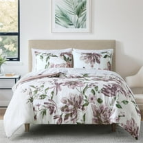 Madison Park Essentials 7 Piece Queen Floral Comforter Set, Soft Brushed Bed in A Bag with Bed Sheets, Spring Lavender Comforter Bed Set, Bedding Sets with Flat Sheet and Fitted Sheet for Girls
