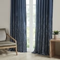 thumbnail image 1 of Madison Park Andora 50" x 95" Embroidered Branches Rod Pocket Curtain Panel Navy, 1 of 11