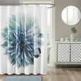 thumbnail image 1 of Madison Park Aqua Shower Curtains, Cotton Floral with 12 Button Holes, 72" x 72", 1 of 5