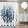 thumbnail image 1 of Madison Park Aqua Shower Curtains, Cotton Floral with 12 Button Holes, 72" x 72", 1 of 5
