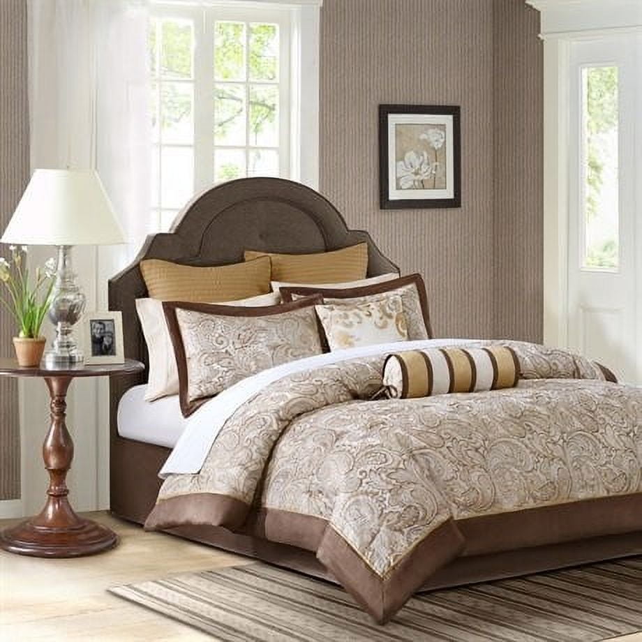 Madison Park Aubrey 12 Piece Complete Bed Set Queen Gold - Walmart.com