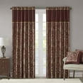 thumbnail image 1 of Madison Park Aubrey Adult Paisley 50" x 84" Jacquard Curtain Panel Pair for Indoor Living Room in Burgundy, 1 of 5