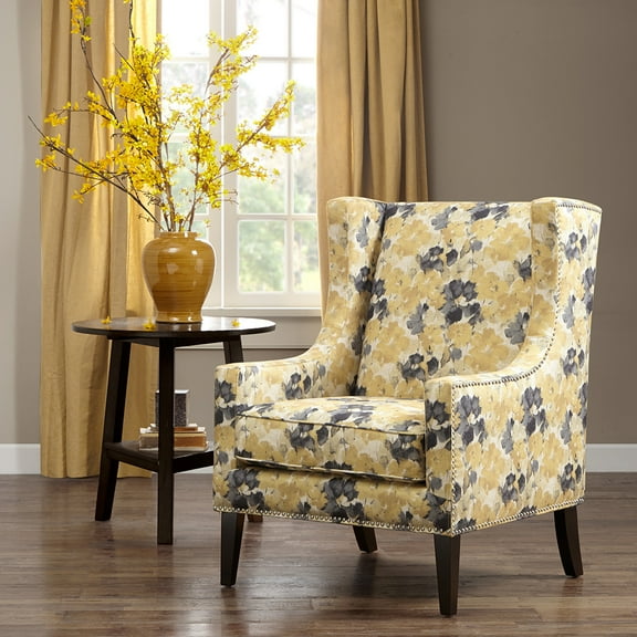 Madison Park Barton Wing Chair in Yellow