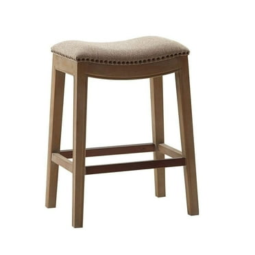 Madison Park Belfast Saddle Polyester Counter Stool, Khaki