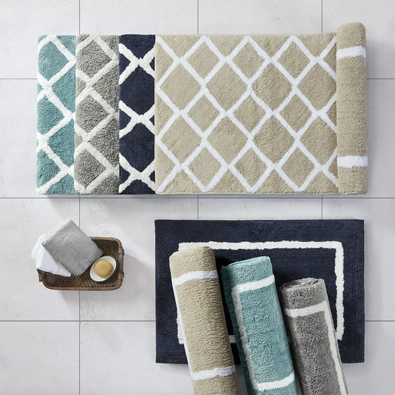 Madison Park Bittman Polyester Reversible Tufted Microfiber Rug in Gray