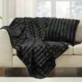 thumbnail image 1 of Madison Park Black Throw Blanket, Cozy Soft Throw for Bed, Sofa, Couch, Long Faux Fur Blanket for All Seasons, Christmas Gifts for Women, Men, 50x60", 1 of 6